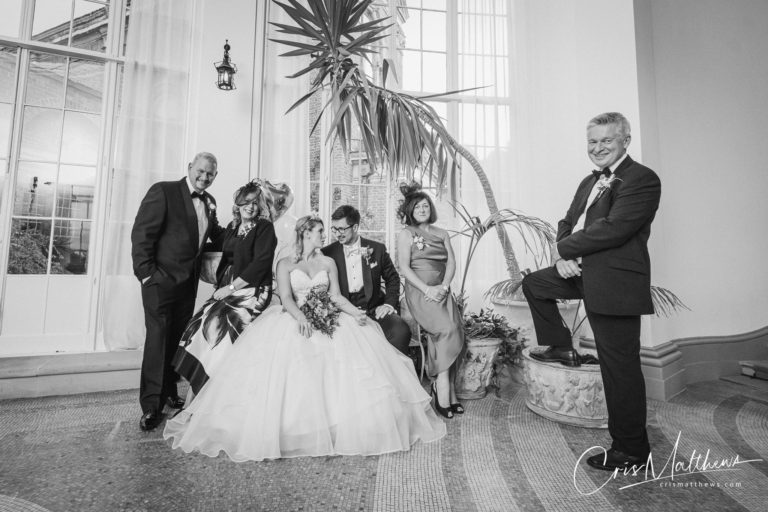 Relaxed Family Portrait at Hawkstone Hall Wedding Photography