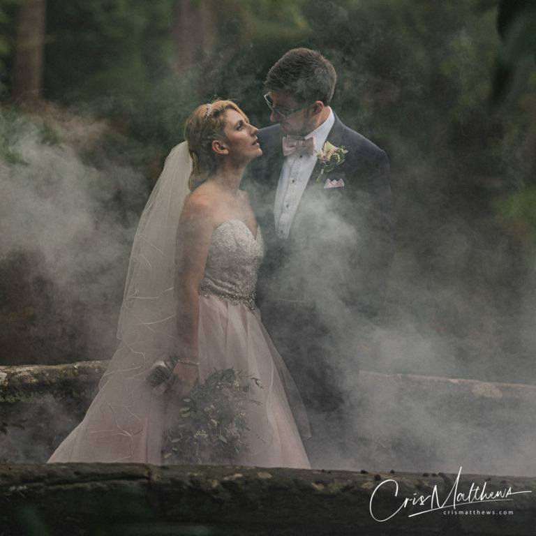 Smokebomb at Hawkstone Hall Wedding Photography