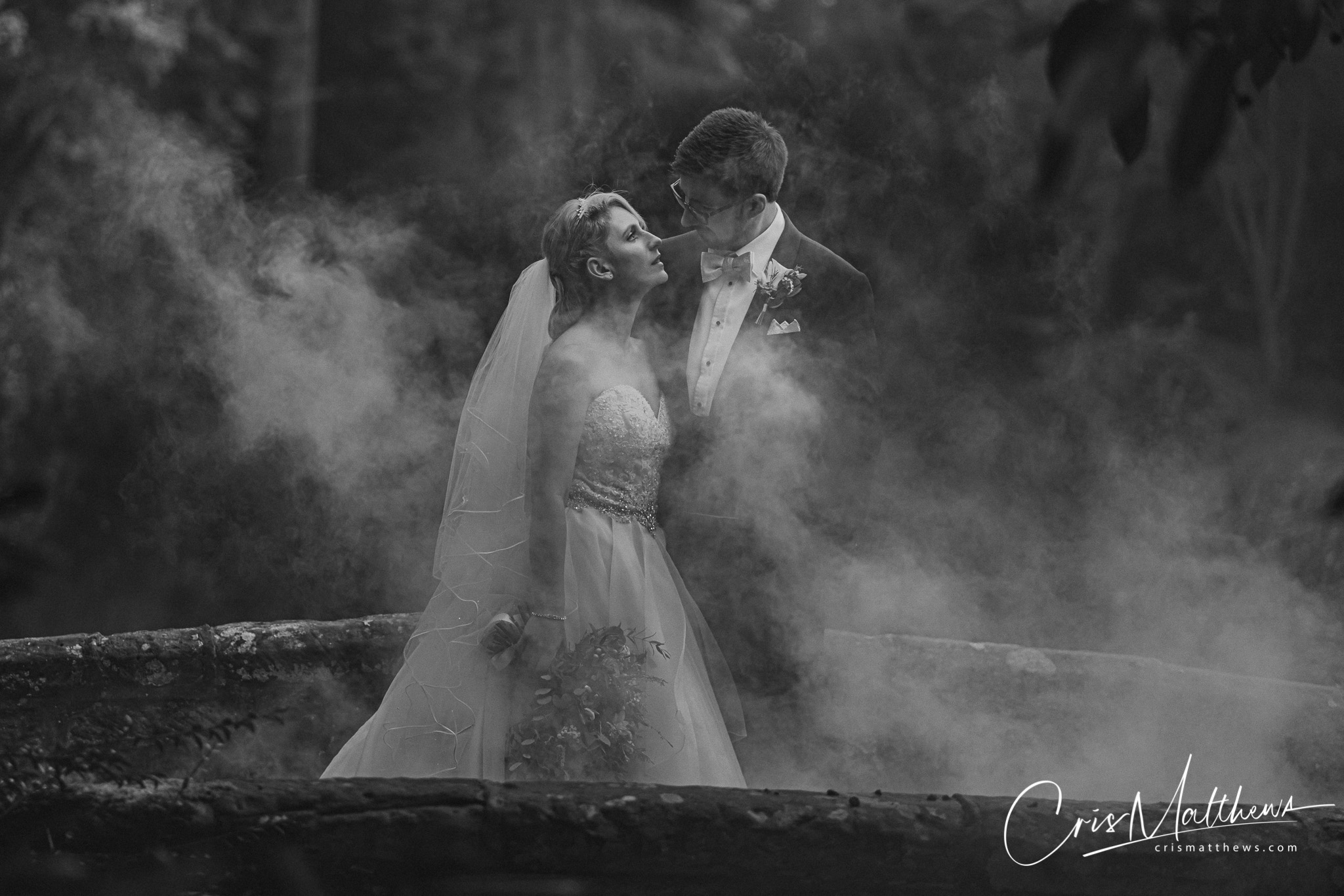 Smoke Bomb at Hawkstone Hall Wedding Photography